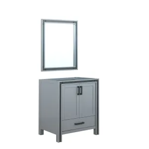 Ziva 30 In. Dark Grey Freestanding Single Bathroom Vanity Cabinet Without Top & 28 In. Mirror